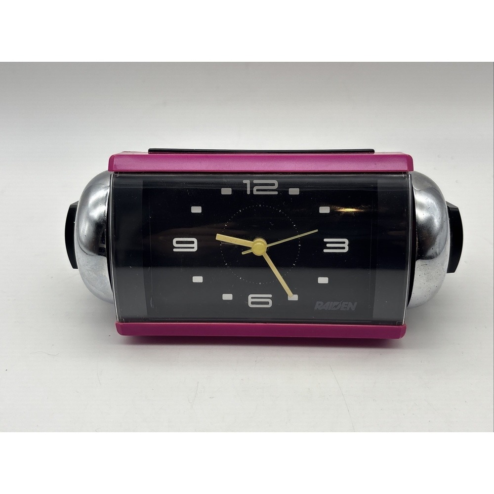 Seiko Clock RAIDEN Analog Alarm Clock, Loud Bell Sound,Pink,NQ709P